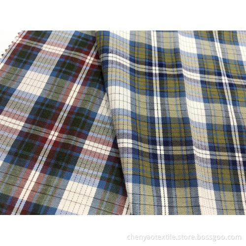 T/C(48%Cotton52%Polyester)Twill Yarn-dyed Plaid Fabric